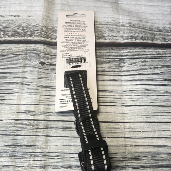 Reflective & Adjustable Black Dog Collar with White Accents Sz Small - Picture 2 of 4